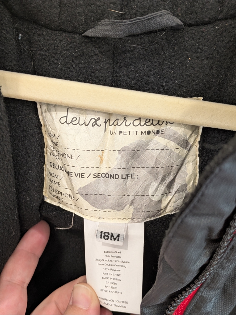 Deux Par Deux Black Snowsuit with Faux Fur Hood - Picture 4 of 8